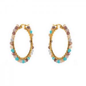 Stainless Steel Stone&Crystal Earring - KE111512-WGHH