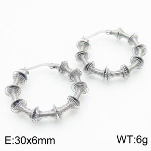 Stainless Steel Multiple Small Springs C Opening Women's Earrings Jewelry - KE111661-KFC