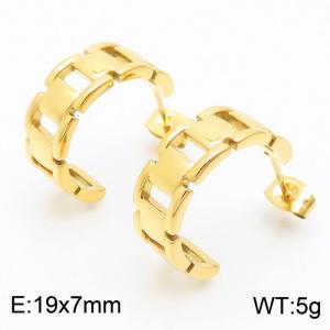 European and American INS style hollowed out chain C-shaped watch strap earrings - KE112175-WGJD