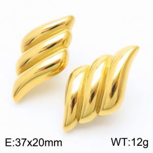 Simple and fashionable design stainless steel geometric earrings - KE112181-WGJD