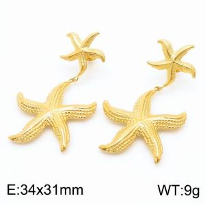 Personalized design French stainless steel Ocean Star earrings - KE112184-WGJD