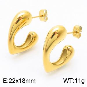 European and American fashion light luxury stainless steel V-shaped earrings - KE112186-WGJD