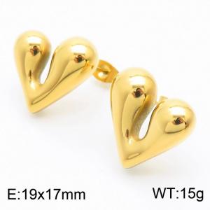 French Elegant Premium Design Peach Heart Earrings - KE112188-WGJD