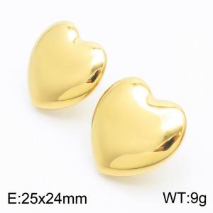 Fashionable and trendy stainless steel peach heart earrings - KE112200-WGJD