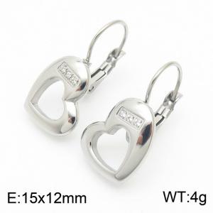 Light luxury diamond-encrusted love stainless steel lady earrings - KE112206-Z