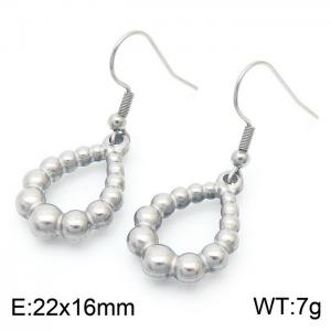 INS bead drop stainless steel lady long earrings - KE112288-Z