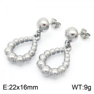 INS bead drop stainless steel lady earrings - KE112289-Z