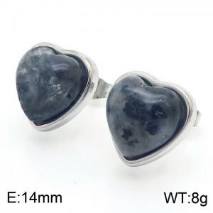 Retro Agate Stone stainless steel lady earrings - KE112292-Z