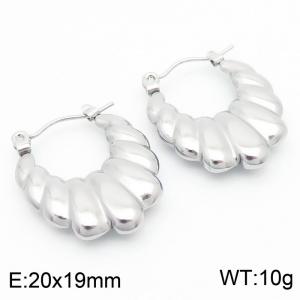 European and American fashion stainless steel creative geometric women's temperament silver earrings - KE112464-KFC