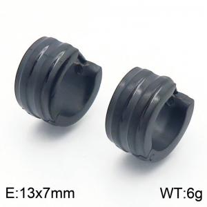 Stainless steel jewelry with personalized black earrings - KE112491-XY