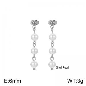 Long Shell Bead Earrings - KE112572-Z