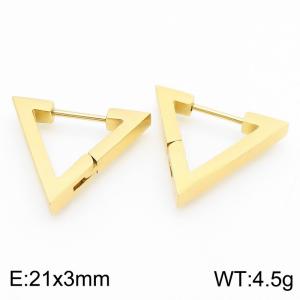 Triangle 21 * 3mm gold stainless steel ear buckle - KE112783-YN