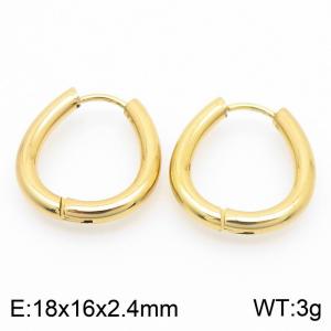 O-shaped 28 * 2.4mm gold stainless steel ear buckle - KE112788-YN