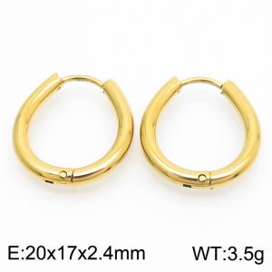 O-shaped 20 * 2.4mm gold stainless steel ear buckle - KE112789-YN