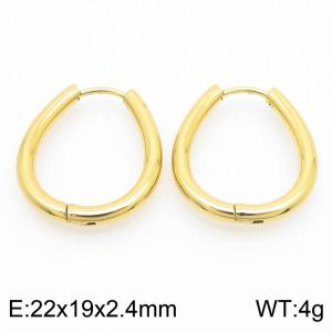 O-shaped 22 * 2.4mm gold stainless steel ear buckle - KE112790-YN