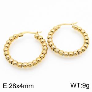 C-shaped steel ball 27 * 4mm stainless steel golden ear buckle - KE112792-YN