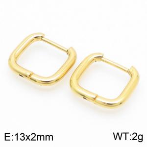 Square 13 * 2mm gold stainless steel ear buckle - KE112793-YN