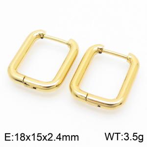 Square 18 * 2.4mm gold stainless steel ear buckle - KE112794-YN