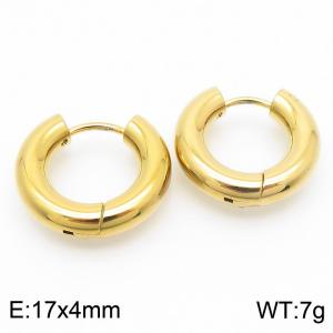 Circle 17 * 4mm Gold Stainless Steel Ear Ring Ear Buckle - KE112834-YN