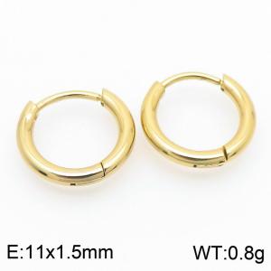 Small circle 11 * 1.5mm gold stainless steel ear buckle - KE112857-YN