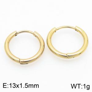 Small circle 13 * 1.5mm gold stainless steel ear buckle - KE112858-YN