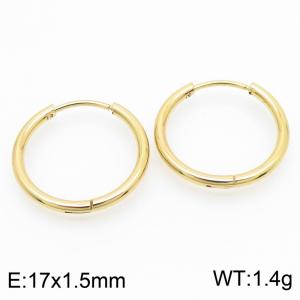 Circle 17 * 1.5mm gold stainless steel ear buckle - KE112860-YN