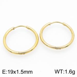Circle 19 * 1.5mm gold stainless steel ear buckle - KE112861-YN