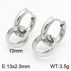 Male and female O-chain stainless steel earrings - KE113567-ZZ