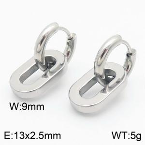 Male and female O-chain stainless steel earrings - KE113574-ZZ