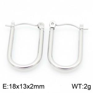 Stainless Steel U-shape Geometric Earrings Silver Color - KE113992-KFC