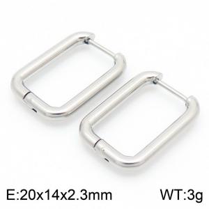 Stainless Steel Rectangle Geometric Earrings Silver Color - KE113993-KFC