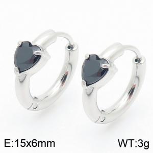 Fashionable stainless steel zircon earrings, women's Korean version, simple and high-end, versatile earrings - KE114060-GC