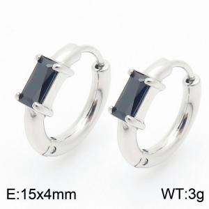 Fashionable stainless steel zircon earrings, women's Korean version, simple and high-end, versatile earrings - KE114061-GC