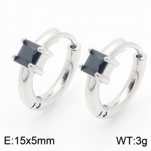 Fashionable stainless steel zircon earrings, women's Korean version, simple and high-end, versatile earrings - KE114063-GC