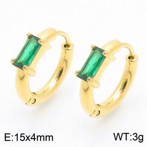 Fashionable stainless steel zircon earrings, women's Korean version, simple and high-end, versatile earrings - KE114080-GC