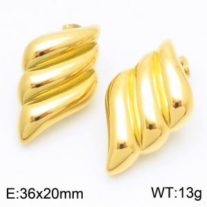 Women Gold-Plated Vintage Stainless Steel Earrings - KE114102-KFC