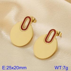 Stainless steel adhesive women's earrings - KE114282-K