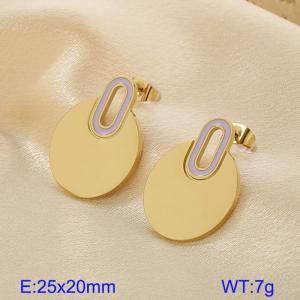 Stainless steel adhesive women's earrings - KE114283-K