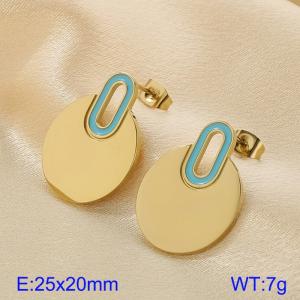Stainless steel adhesive women's earrings - KE114284-K