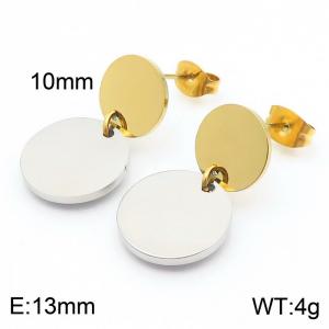 Stainless steel small round earrings - KE114399-Z