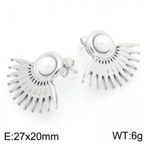 Wholesale Pearl Stud Earrings Creative Stainless Steel Sunshine Earring Jewelry Accessories - KE114936-KFC