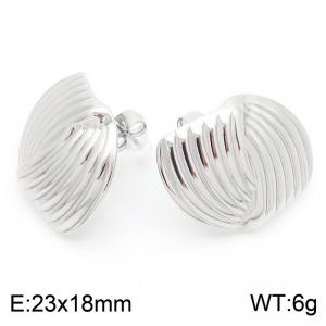 Luxury Hypoallergenic Stainless Steel Geometric Textured Intersecting Stud Earring - KE114941-KFC