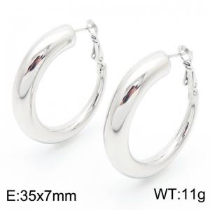 Fashion Hollow Silver Chunky Hoop Earrings Circle Huggie Earrings for Women - KE114946-KFC