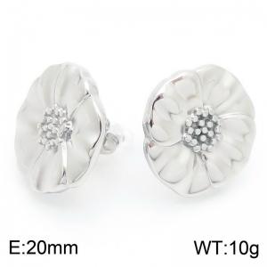 Wholesale Big Flower Stainless Steel Stud Earrings Titanium Steel Sunflower Earrings Women's Jewelry - KE114948-KFC