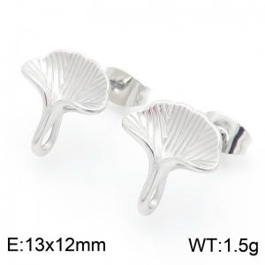 Elegant Wedding Jewelry Stainless Steel Ginkgo Biloba Stud Earrings For Women Charms Earrings - KE114950-KFC