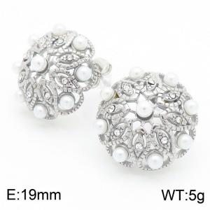 Umbrella Charm Stud Earrings For Women Stainless Steel Pearls Glamour Trend Jewelry - KE115237-KFC