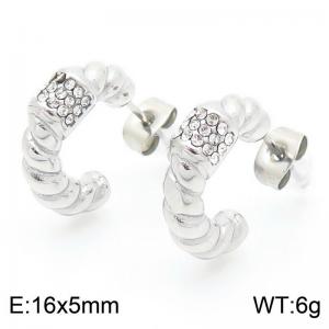 Vintage Classic Zirconia Titanium Steel Twisted Irregular Earrings Jewelry High Quality Earrings - KE115280-KFC