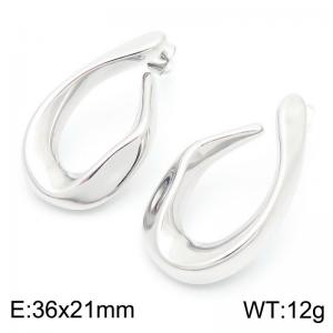 Minimalist Jewelry Hollow Earrings Stainless Steel U-shape Huggie Earrings For Women - KE115286-KFC