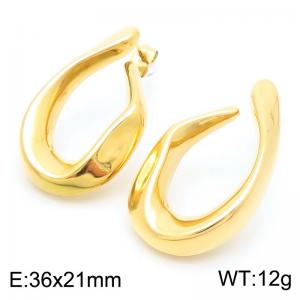 Minimalist Jewelry Hollow Earrings Stainless Steel U-shape Huggie Earrings For Women - KE115287-KFC