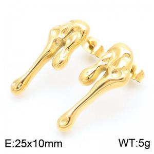 Women Gold-Plated Stainless Steel Abstract Shape Earrings - KE115323-KFC